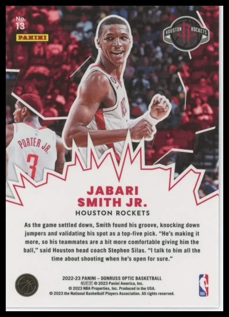 2022-23 Panini Donruss Optic My House #13 Houston Rockets Basketball Card NBA