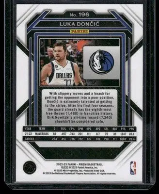 2022-23 Panini Prizm Luka Dončić #196 Basketball - Basketball Card Single