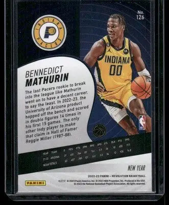 2022-23 Panini Revolution New Year Bennedict Mathurin #126 RC Basketball - Basketball Card Single