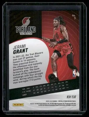 2022-23 Panini Revolution New Year Jerami Grant #3 Basketball - Basketball Card Single