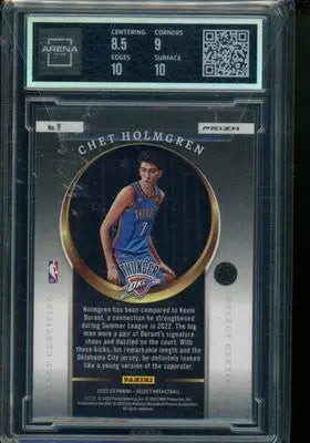 2022-23 Panini Select Certified Green Prizm Chet Holmgren #9 Arena Club 9 - Basketball Card Single