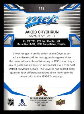 2022-23 Upper Deck MVP #117 Jakob Chychrun Blue Script - Hockey Card Single