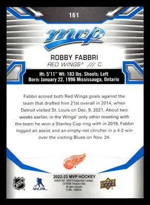 2022-23 Upper Deck MVP #161 Robby Fabbri Blue Script - Hockey Card Single