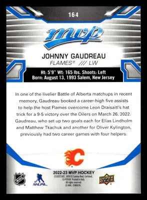 2022-23 Upper Deck MVP #164 Johnny Gaudreau Blue Script - Hockey Card Single