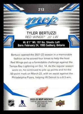 2022-23 Upper Deck MVP #213 Tyler Bertuzzi Blue Script - Hockey Card Single