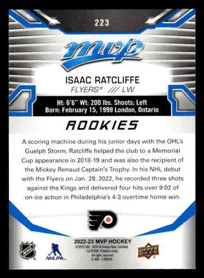 2022-23 Upper Deck MVP #223 Isaac Ratcliffe Blue Script - Hockey Card Single
