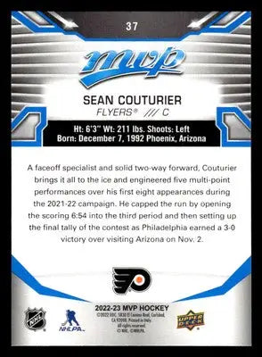 2022-23 Upper Deck MVP #37 Sean Couturier Blue Script - Hockey Card Single