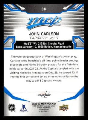 2022-23 Upper Deck MVP #38 John Carlson Blue Script - Hockey Card Single