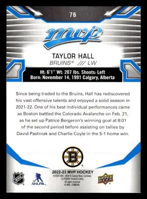 2022-23 Upper Deck MVP #76 Taylor Hall Blue Script - Hockey Card Single