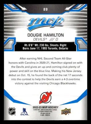 2022-23 Upper Deck MVP #89 Dougie Hamilton Blue Script - Hockey Card Single