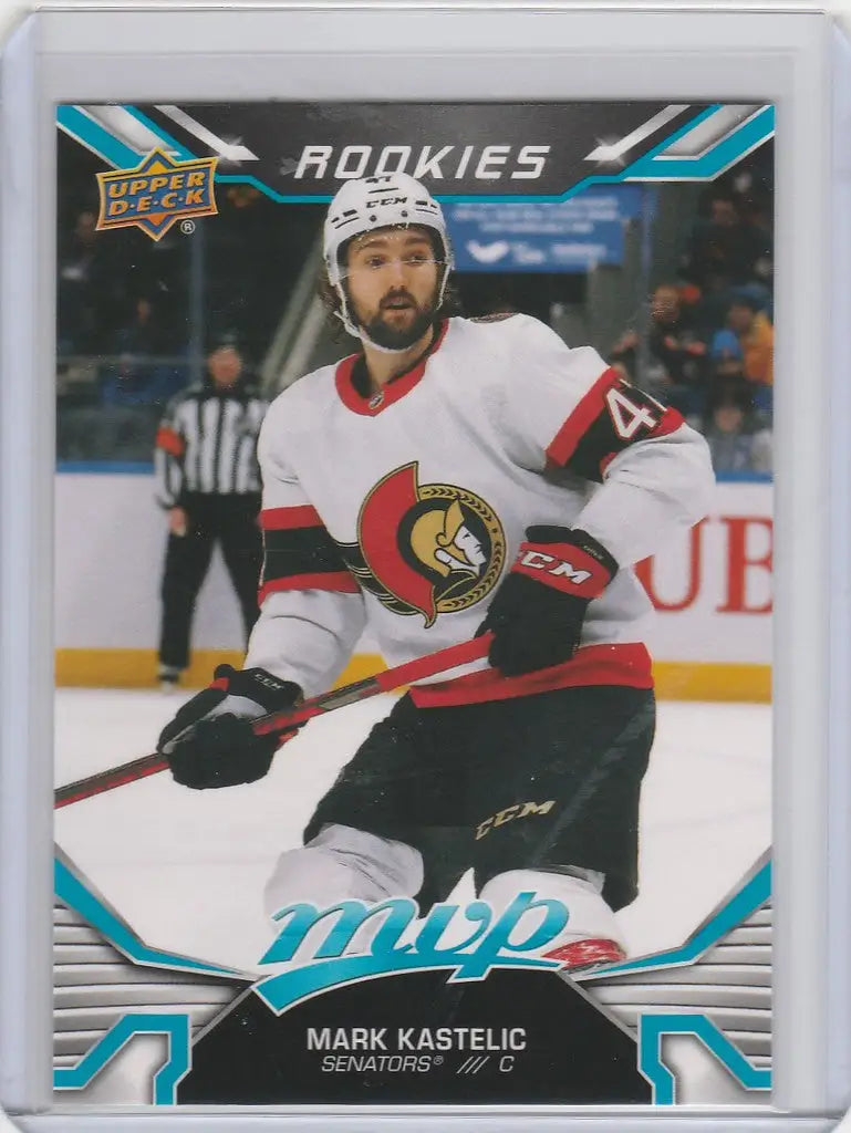 Hockey trading card of Mark Kastelic from the Ottawa Senators Upper Deck MVP Rookie series