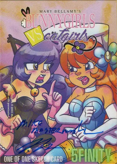 Colorful anime-style Trading Card featuring characters from Mike Mastermaker’s sketch card series