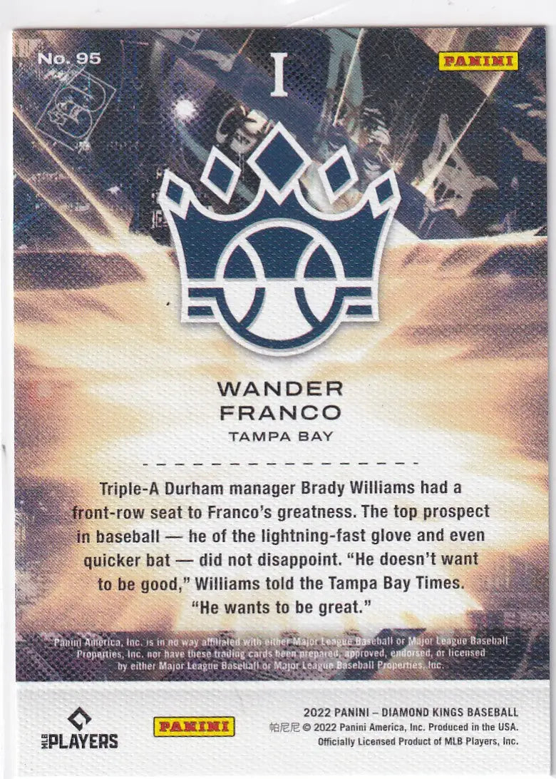2022 DIAMOND KINGS #95 WANDER FRANCO- TAMPA BAY RAYS - Baseball Card Single
