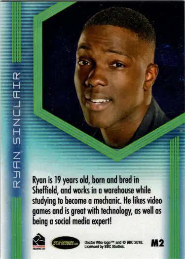 Ryan Sinclair Character Mirror Insert Card from 2022 Doctor Who Series 11 & 12