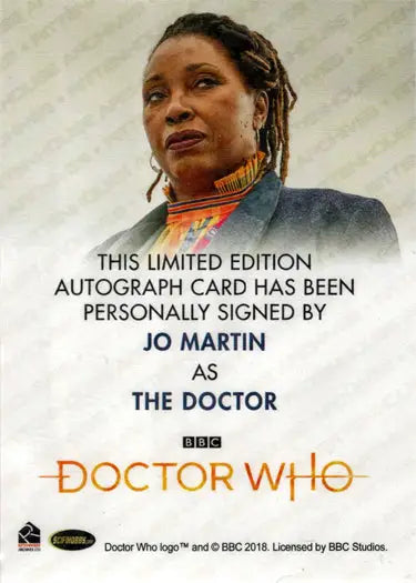 Jo Martin Full Bleed Autograph Card from 2022 Doctor Who Series 11 & 12