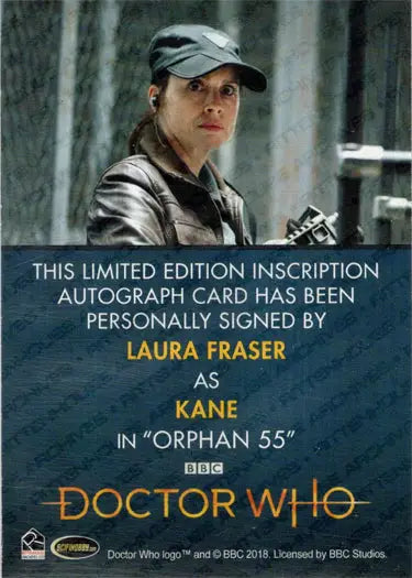 Laura Fraser Autograph Inscription Card from 2022 Doctor Who Series 11 & 12