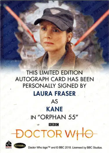 Laura Fraser Full Bleed Autograph Card from 2022 Doctor Who Series 11 & 12