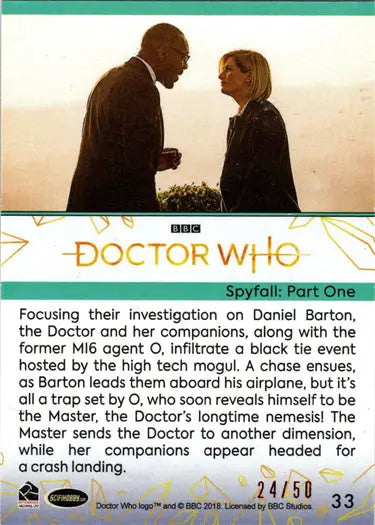 2022 Doctor Who Red Parallel Card 33 Spyfall Part One from Hobby Edition /50