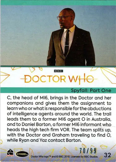 Teal parallel card featuring Doctor Who Spyfall Part One from 2022 Series 11 & 12