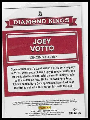 2022 Donruss #23 Joey Votto - Baseball Card Single