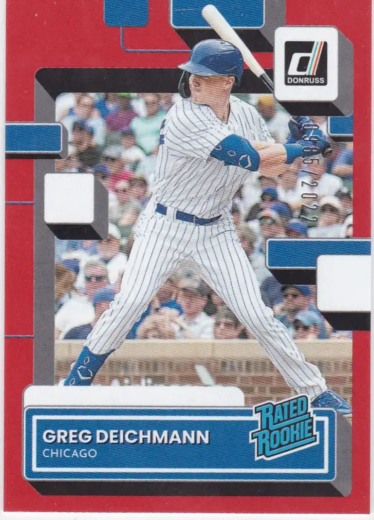 2022 Donruss #45 Greg Deichmann RC Rated Rookie Red 985/2022 Chicago Cubs - Baseball Card Single