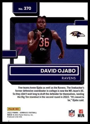 2022 Donruss David Ojabo RC 370 Baltimore Ravens - Football Card Single