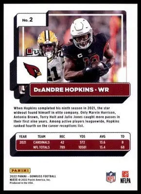 2022 Donruss DeAndre Hopkins 2 Arizona Cardinals - Football Card Single