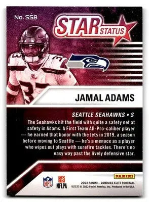 2022 Donruss Elite #SS8 Jamal Adams Star Status Green - Football Card Single