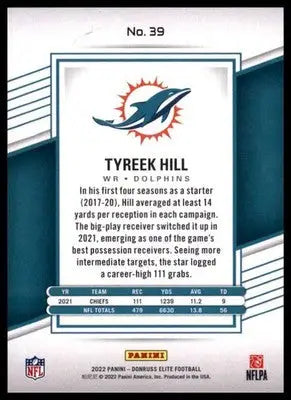 2022 Donruss Elite Tyreek Hill 39 Miami Dolphins - Football Card Single