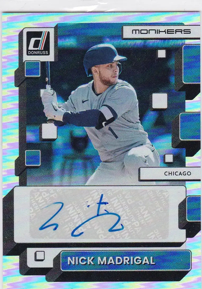2022 Donruss #MO-NM Nick Madrigal Auto Monikers Chicago Cubs - Baseball Card Single