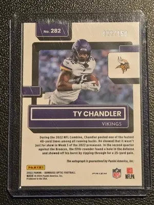 2022 Donruss Optic #282 Ty Chandler Rated Rookies Autographs #/150