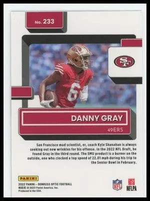 2022 Donruss Optic Danny Gray RC 233 San Francisco 49ers - Football Card Single