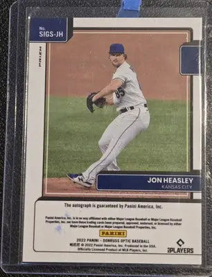 2022 Donruss Optic #SIGS-JH Jon Heasley Signature Series Holo Prizm - Baseball Card Single
