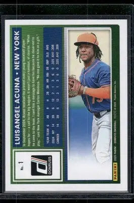 2022 Donruss Rated Rookie Luisangel Acuna #No. 1 Rocket Baseball - Baseball Card Single