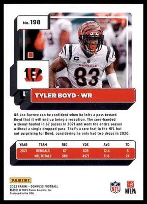 2022 Donruss Tyler Boyd 198 Cincinnati Bengals - Football Card Single