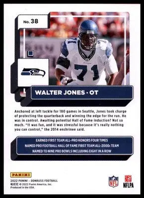 2022 Donruss Walter Jones 38 Seattle Seahawks - Football Card Single