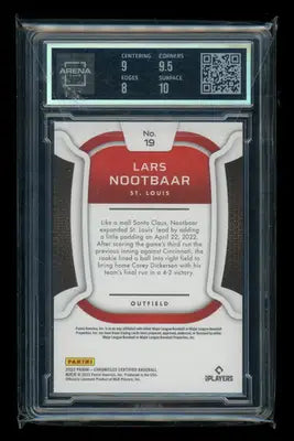 2022 Panini Chronicles Certified Blue Lars Nootbaar #19 RC 98/99 Arena Club 8.5 - Baseball Card Single