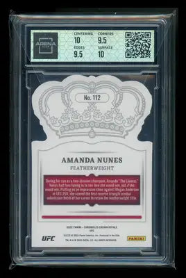 2022 Panini Chronicles Crown Royale Amanda Nunes #112 MMA Arena Club 10 - UFC/MMA Card Single