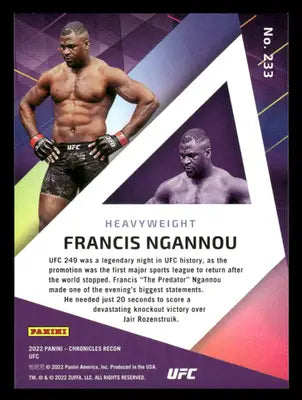 2022 Panini Chronicles Recon UFC Francis Ngannou #233 Mixed Martial Arts - UFC/MMA Card Single