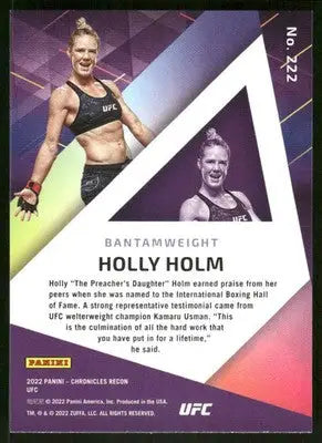2022 Panini Chronicles Recon UFC Holly Holm #222 MMA - UFC/MMA Card Single