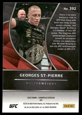2022 Panini Chronicles Spectra UFC Georges St-Pierre #392 Mixed Martial Arts - UFC/MMA Card Single