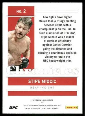 2022 Panini Chronicles Stipe Miocic #2 Mixed Martial Arts (MMA) - UFC/MMA Card Single