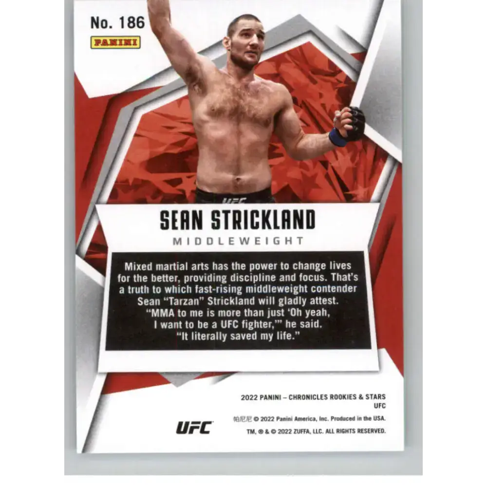 2022 Panini Chronicles UFC #186 Sean Strickland NM-MT Middleweight MMA Card - UFC/MMA Card Single