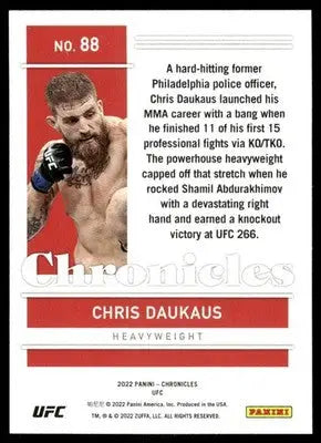 2022 Panini Chronicles UFC Chris Daukaus #88 RC Mixed Martial Arts (MMA) - UFC/MMA Card Single