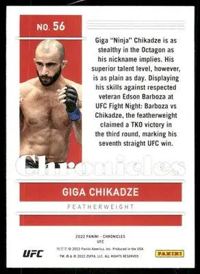 2022 Panini Chronicles UFC Giga Chikadze #56 Mixed Martial Arts (MMA) - UFC/MMA Card Single