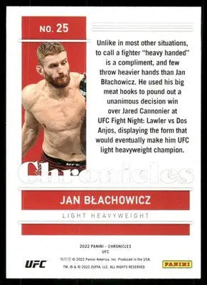 2022 Panini Chronicles UFC Jan Błachowicz #25 Mixed Martial Arts (MMA) - UFC/MMA Card Single