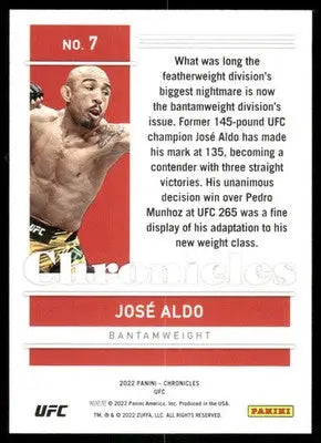 2022 Panini Chronicles UFC José Aldo #7 Bronze Mixed Martial Arts - UFC/MMA Card Single