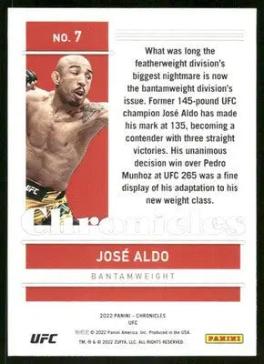 2022 Panini Chronicles UFC José Aldo #7 MMA - UFC/MMA Card Single