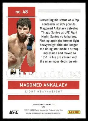 2022 Panini Chronicles UFC Magomed Ankalaev #48 Mixed Martial Arts - UFC/MMA Card Single