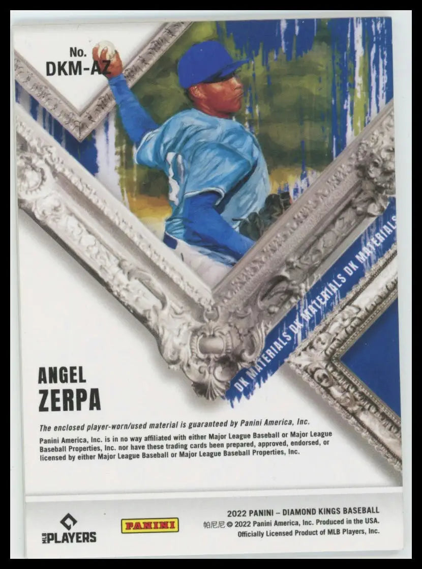 2022 Panini Diamond Kings DK Materials Angel Zerpa DKM-AZ Memorabilia Royals NM - Baseball Card Single